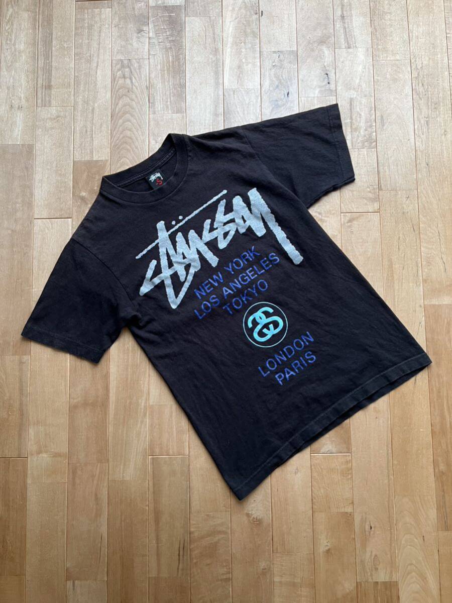 00's STUSSY ステューシー WORLD TOUR ワールドツアー Tシャツ S 00's STUSSY ステューシー WORLD TOUR ワールドツアー Tシャツ S