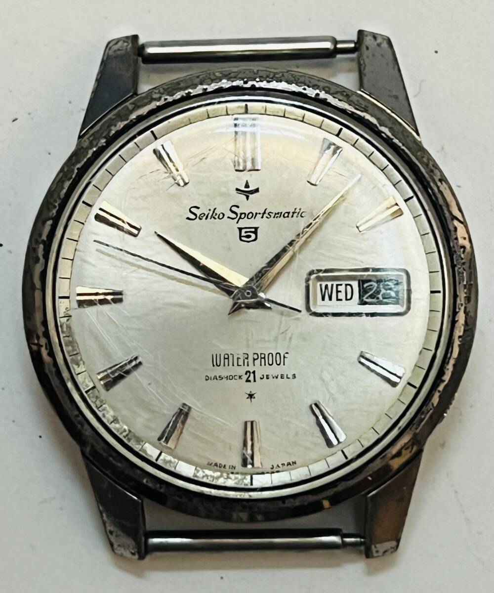 動作未確認 SEIKO セイコー Sportsmatic ５ 21石 21JEWELS デイデイト 自動巻き 腕時計 フェイスのみの画像1