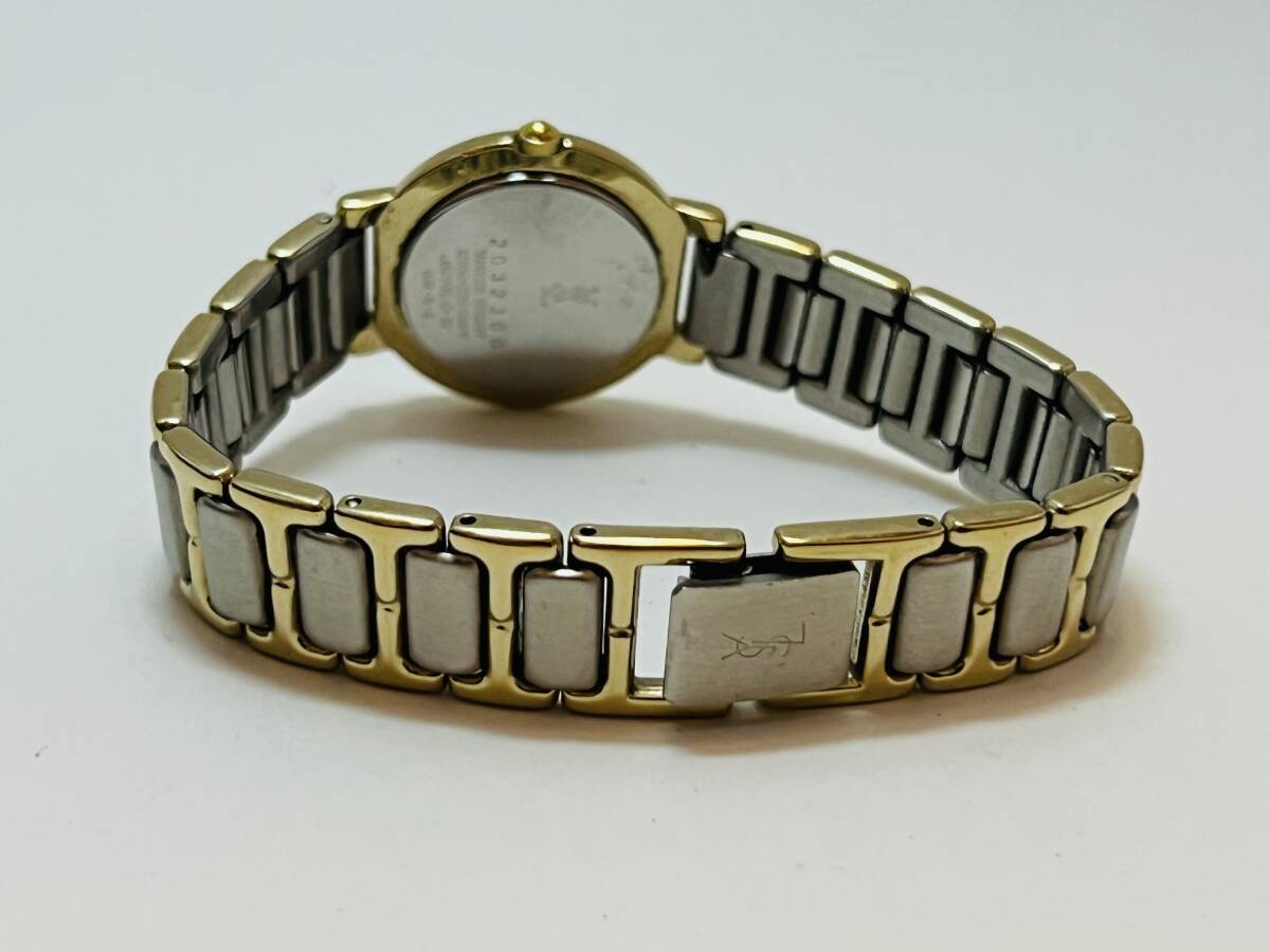 動作未確認 イブサンローラン 2200-229789 アイボリー文字盤 QZ レディース腕時計 Yves Saint Laurentの画像5