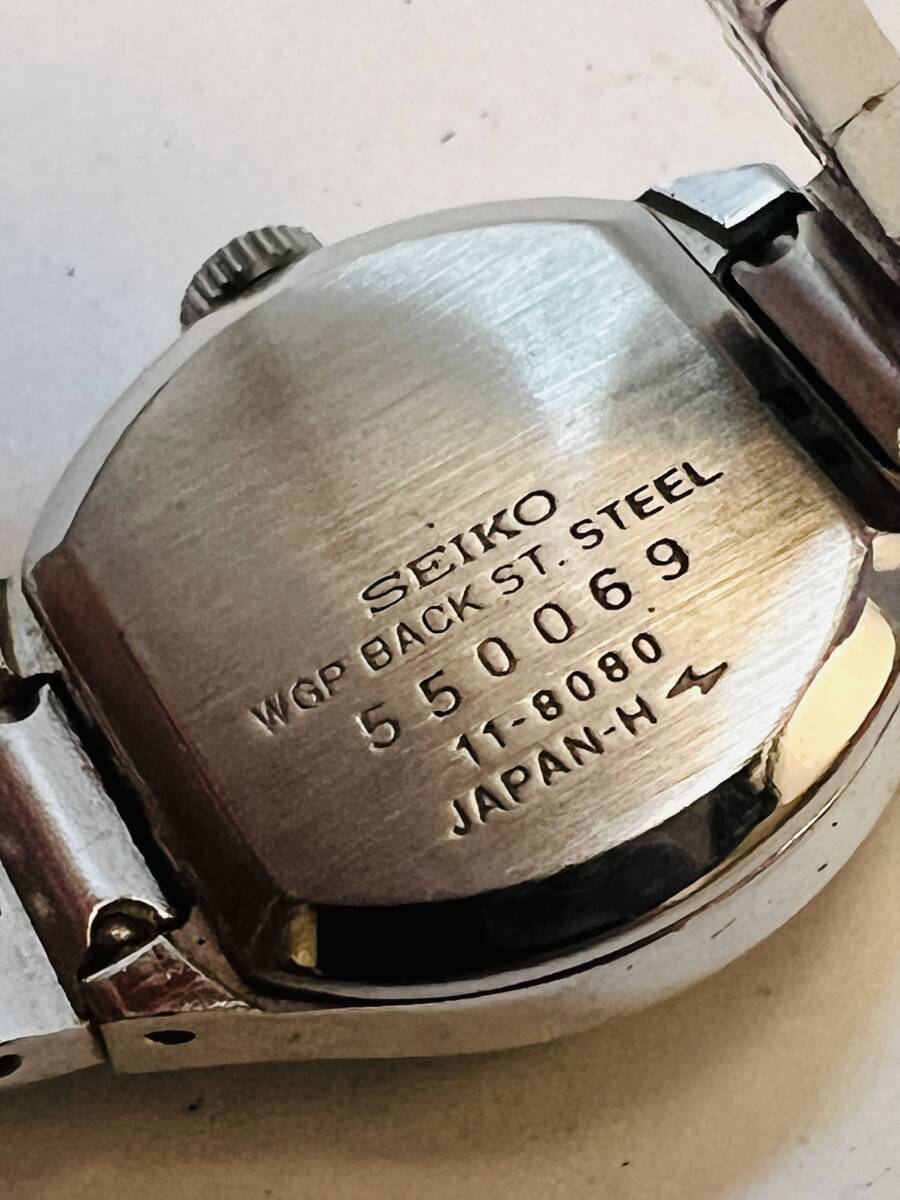 動作　SEIKO セイコー 21JEWELS 11-8080 手巻き グリーン文字盤 シルバーカラー 21石 腕時計 レディース ヴィンテージ_画像5
