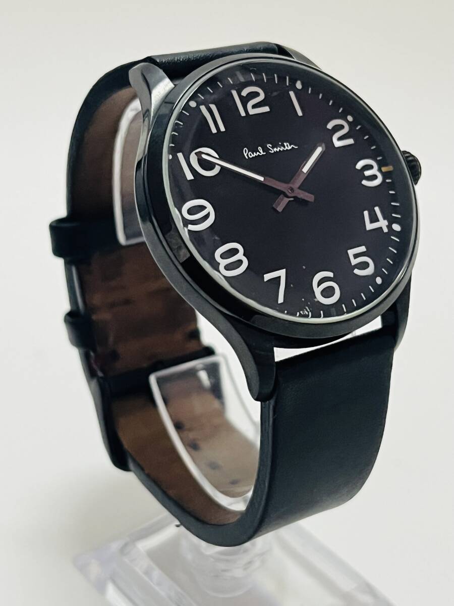 動作未確認 Paul Smith ポールスミス P1006 クォーツ式 メンズ 腕時計 ウォッチ ブラックの画像2