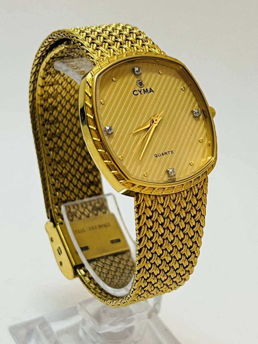 動作未確認　CYMA シーマ Qz 604SP 腕時計 ゴールドカラー_画像2