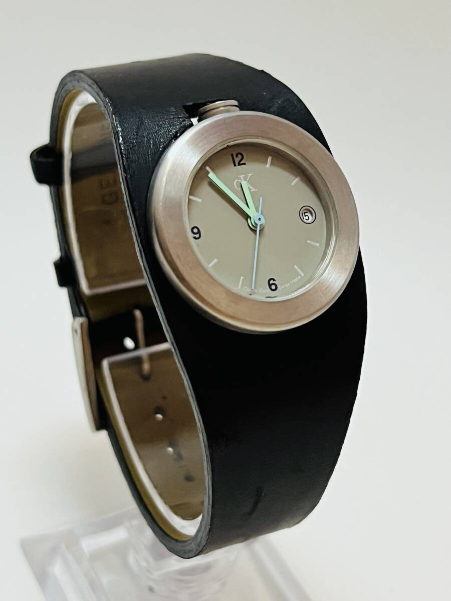 動作未確認 Calvin Klein/カルバンクライン CK 100FT レディース クォーツ 腕時計 レザーの画像1