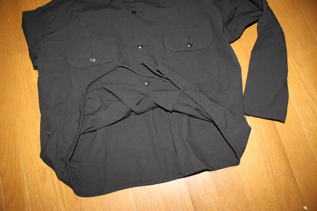 未使用　メンズM　黒　ナナミカ　nanamica コットンウールデッキシャツ　長袖シャツ 裾ひも　SUGF357　送料無料即決