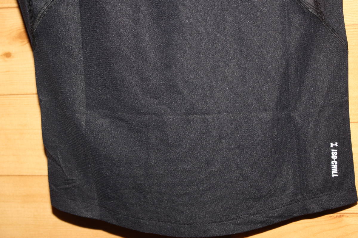 未使用　メンズLG　アンダーアーマー　黒系迷彩カモフラアイソチル コンプレッションショートスリーブ　半袖Tシャツ 1361514　送料無料即決