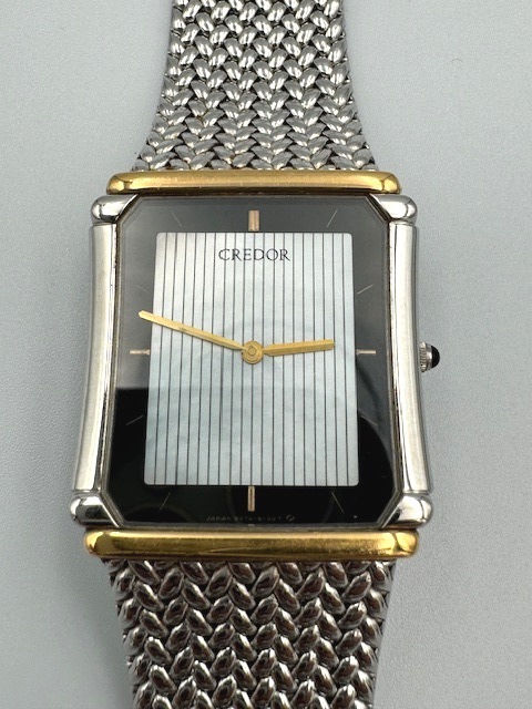 ●H77871:SEIKO セイコー CREDOR クレドール 9570-5150 SS×18KT メンズ 腕時計 稼働品 中古_画像1