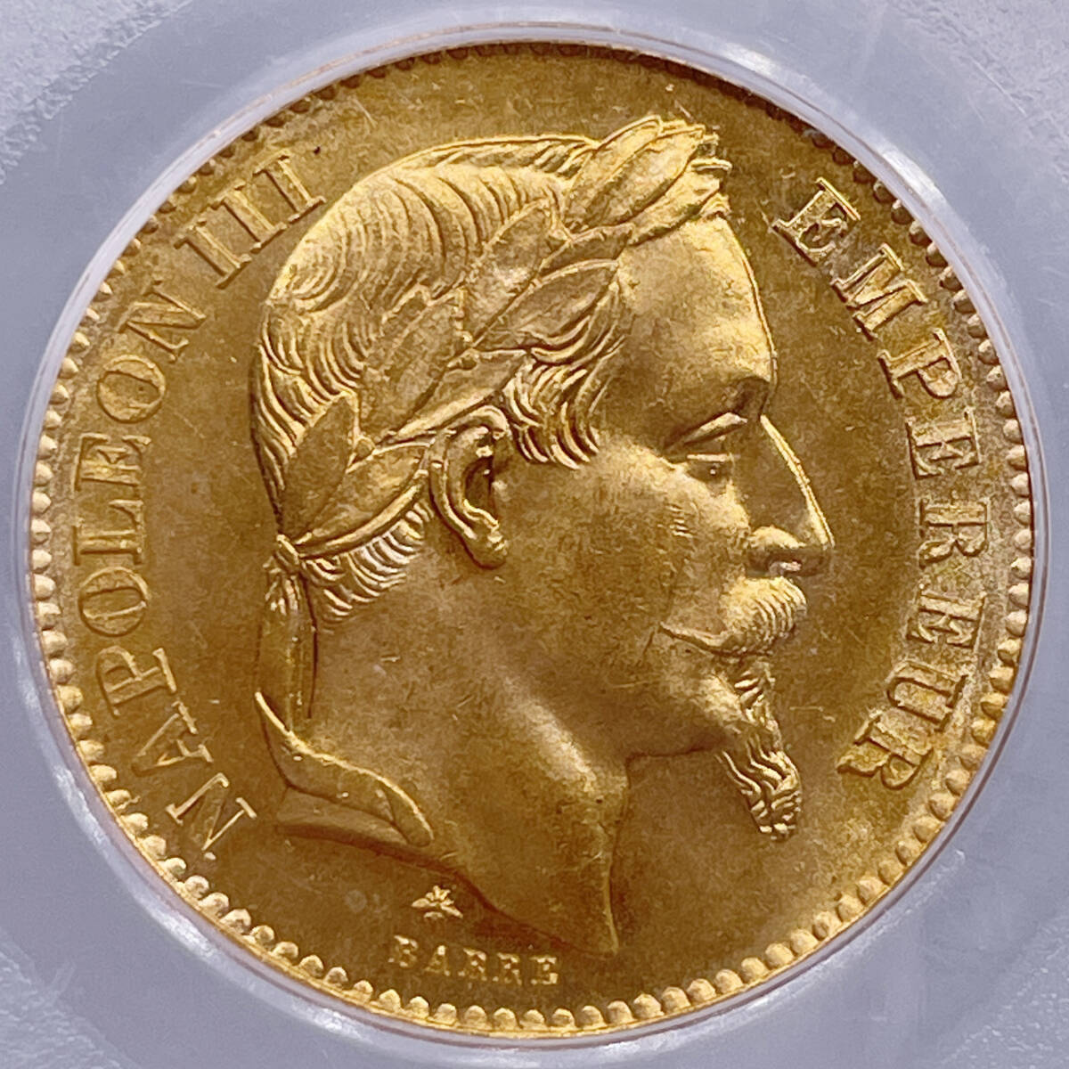 ★王道のナポレオン3世 有冠★ MS64 1868 TOP4 フランス 20フラン 金貨 PCGS パリ アンティーク コイン 硬貨 貨幣 世界コイン 投資 NGC