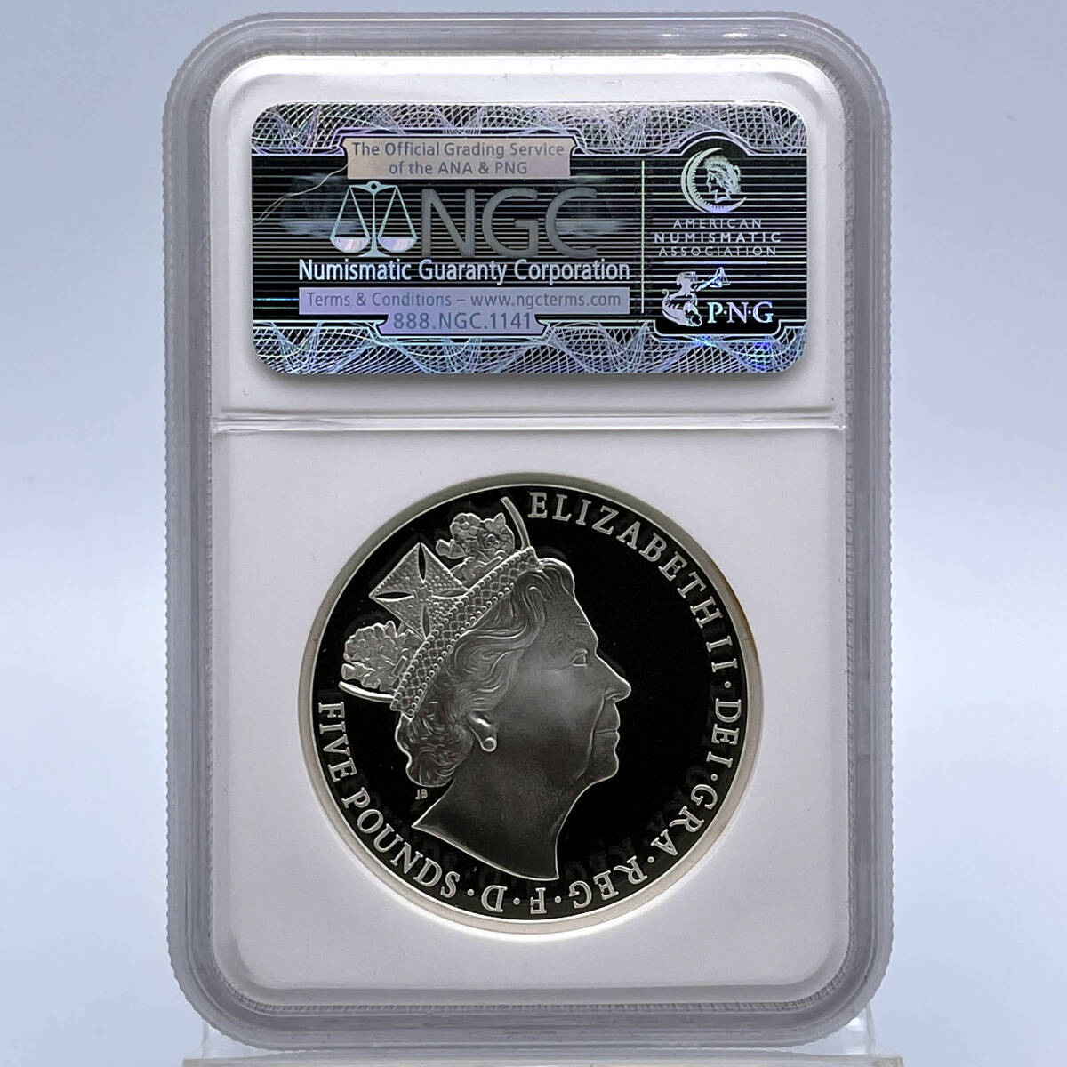 ★TopPop★ 2015 初期500 ピエフォー エリザベス2世 最長在位 イギリス PF70UC 5ポンド 銀貨 NGC モダンコイン 貨幣 ロイヤルミントの画像4