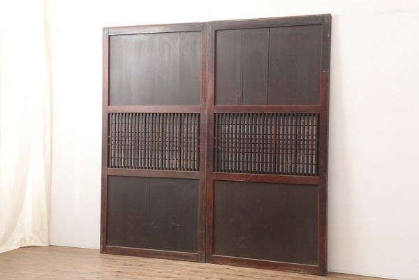 R-045111 アンティーク建具 明治期 裏障子付き 落ち着きのある R-045111 アンティーク建具 明治期 裏障子付き 落ち着きのある