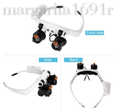 LED light lighting attaching magnifying glass head band I magnifier glasses type *6.. exchange lens attaching * clock repair reading machine processing electron repair a259