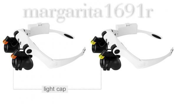 LED light lighting attaching magnifying glass head band I magnifier glasses type *6.. exchange lens attaching * clock repair reading machine processing electron repair a259