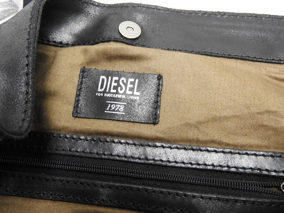 * не использовался DIESEL дизель кожа большая сумка сумка на плечо (BLK)X01944 *