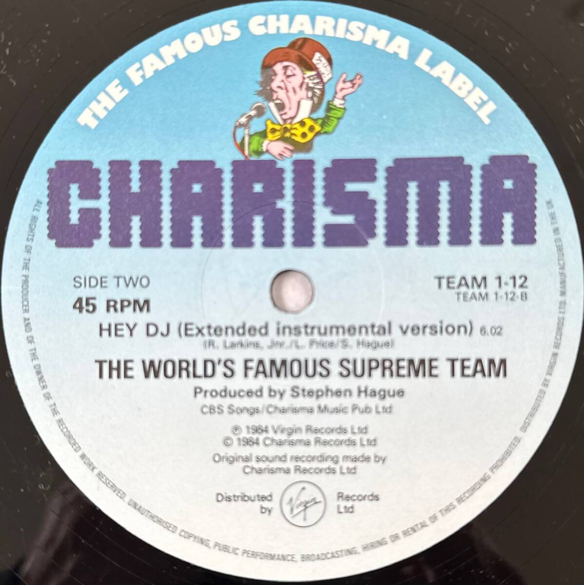 ■1984年 オリジナル UK盤 The World’s Famous Supreme Team - Hey DJ (Extended Version) 12”EP TEAM 1-12 Charisma / Malcolm McLaren_画像4
