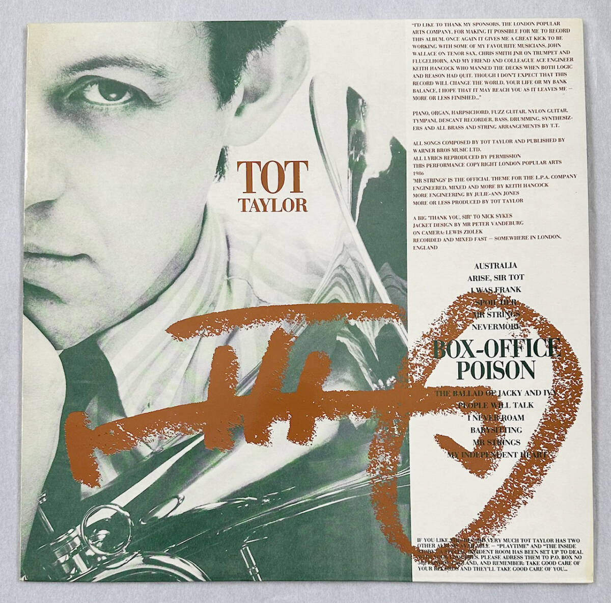 ■1986年 オリジナル U盤 新品 Tot Taylor - Box-Office Poison 12”LP TOTAL 3 London Popular Arts_画像1
