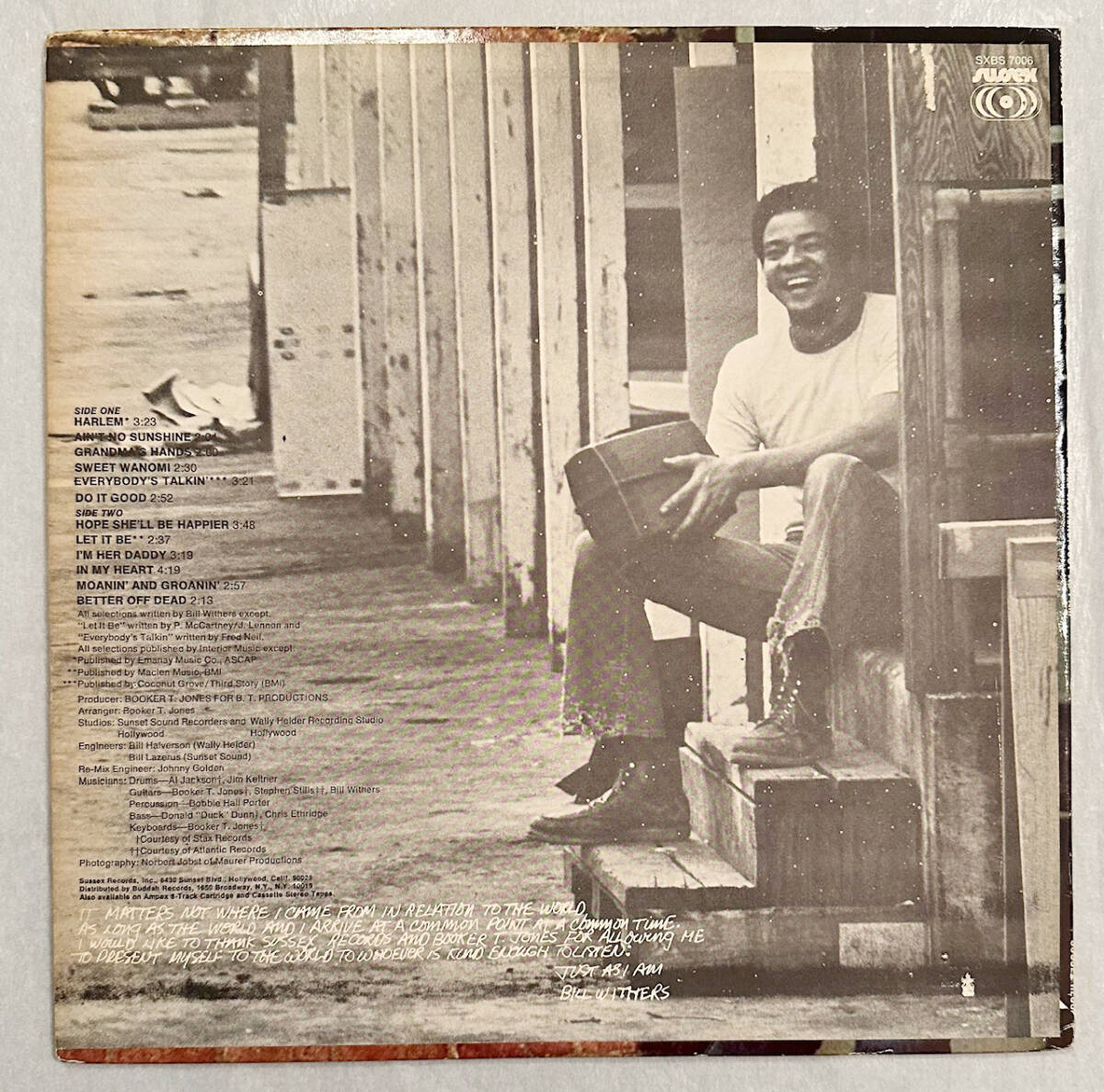 ■1971年 オリジナル US盤 Bill Withers - Just As I Am 12”LP SXBS-7006 Sussexの画像2