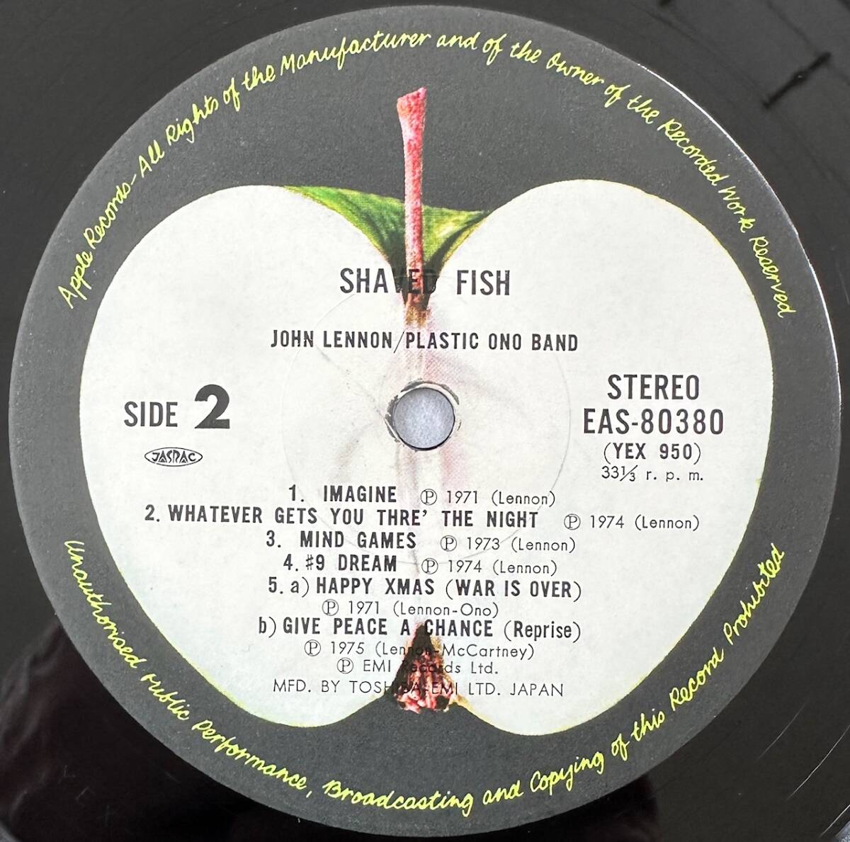 ■1975年 オリジナル 国内盤 John Lennon / Plastic Ono Band - Shaved Fish 12”LP EAS-80380 Apple Records_画像5