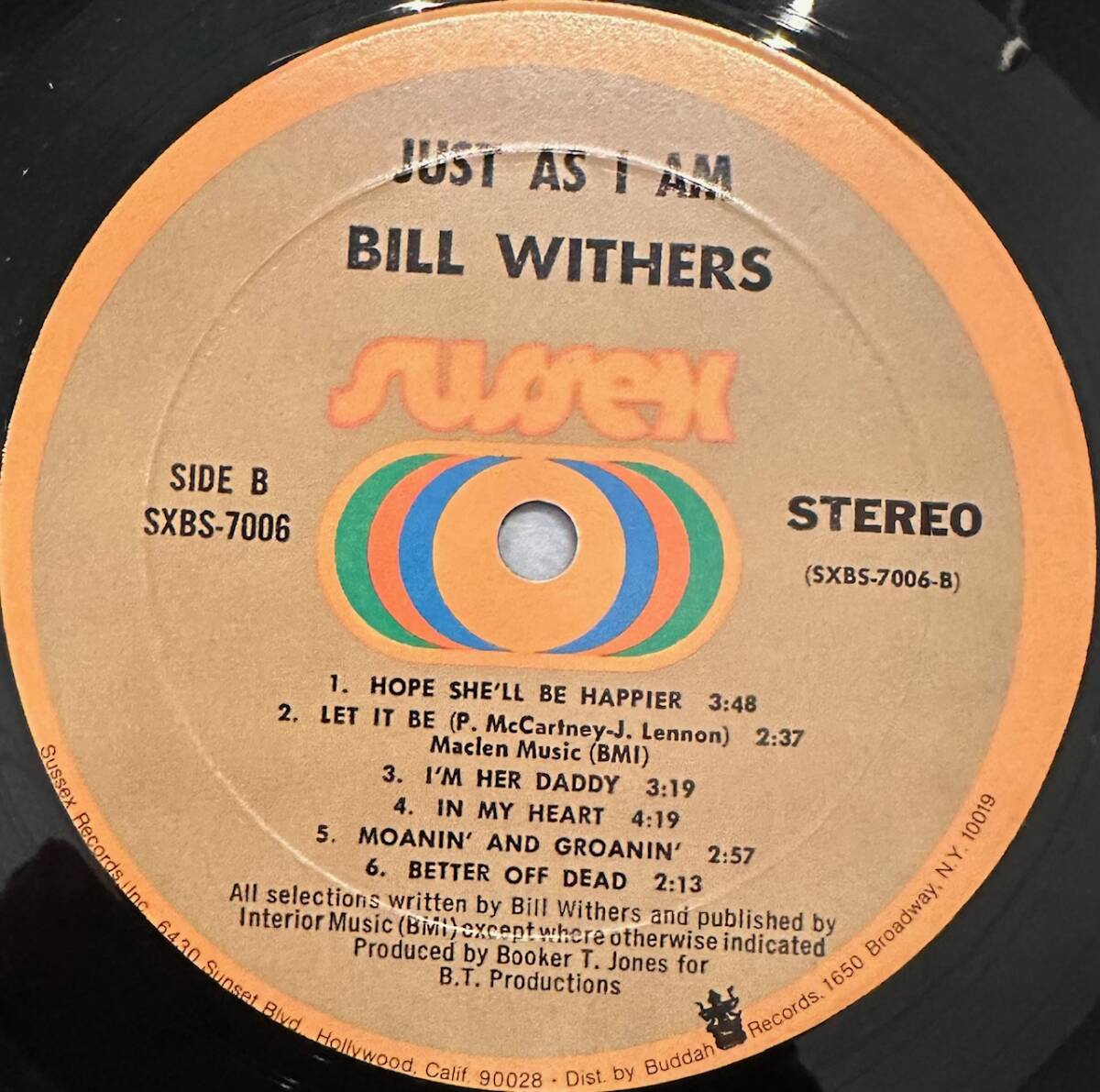 ■1971年 オリジナル US盤 Bill Withers - Just As I Am 12”LP SXBS-7006 Sussexの画像5