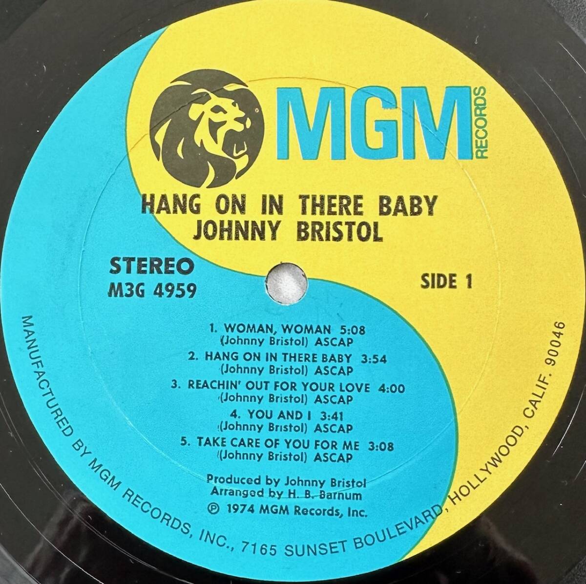 ■1974年 オリジナル US盤 Johnny Bristol - Hang On In There Baby 12”LP M3G 4959 MGM Records_画像3