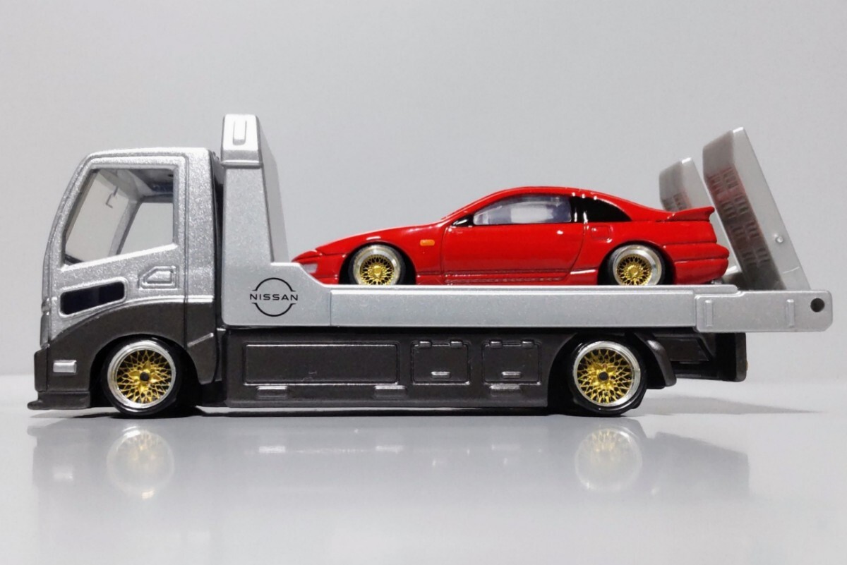 希少 プレミアム 1/60 トランスポーター 日産 フェアレディZ 300ZX ツインターボ 改 Z32 深リム BBS SSR シャコタン カスタム 改造 (1/64)_画像3