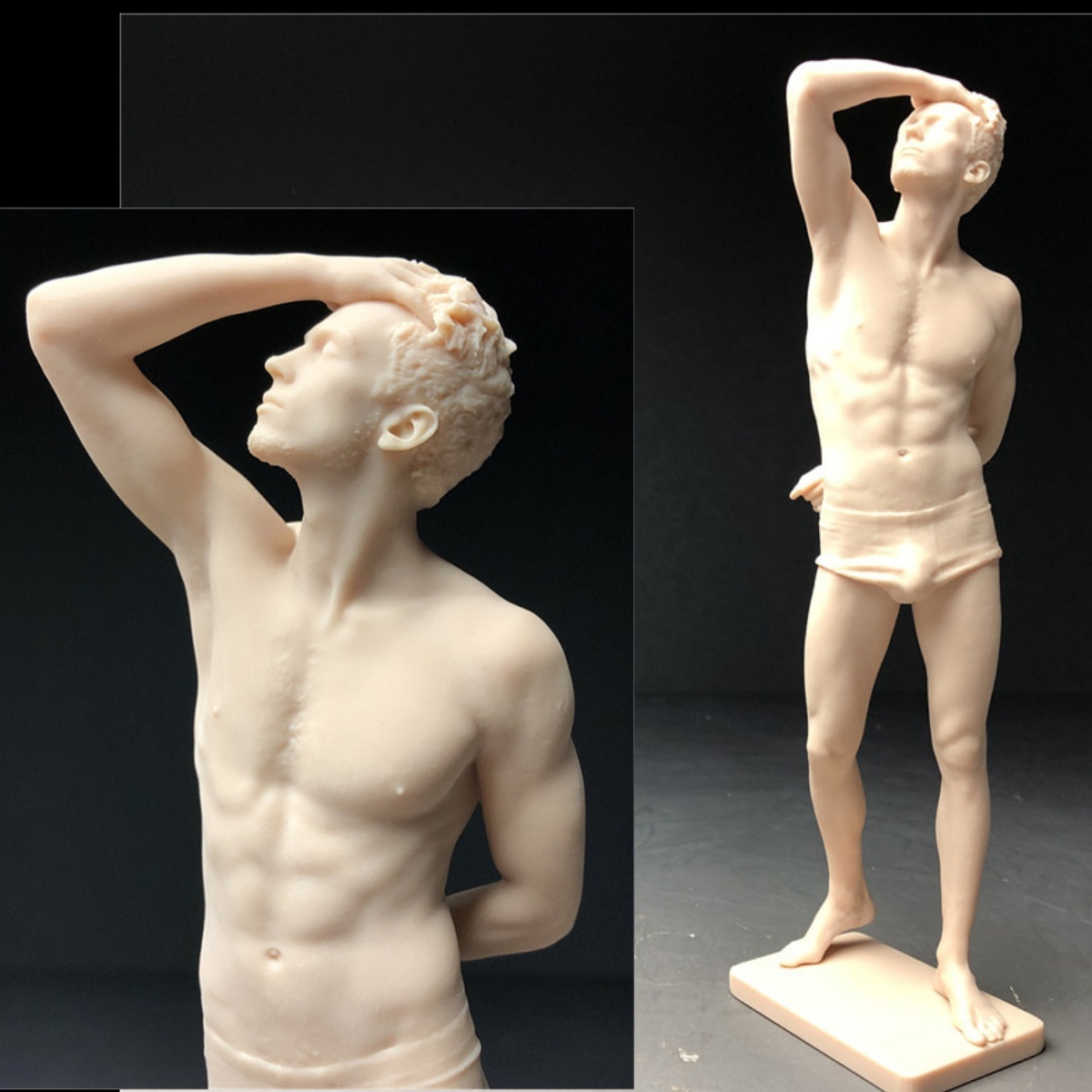 樹脂製　西洋彫り　男性像　ヌード　デッサン人形　ポージング　女性　フィギュア　美人　裸婦　仏像　置物　　重さ約96ｇ_画像1