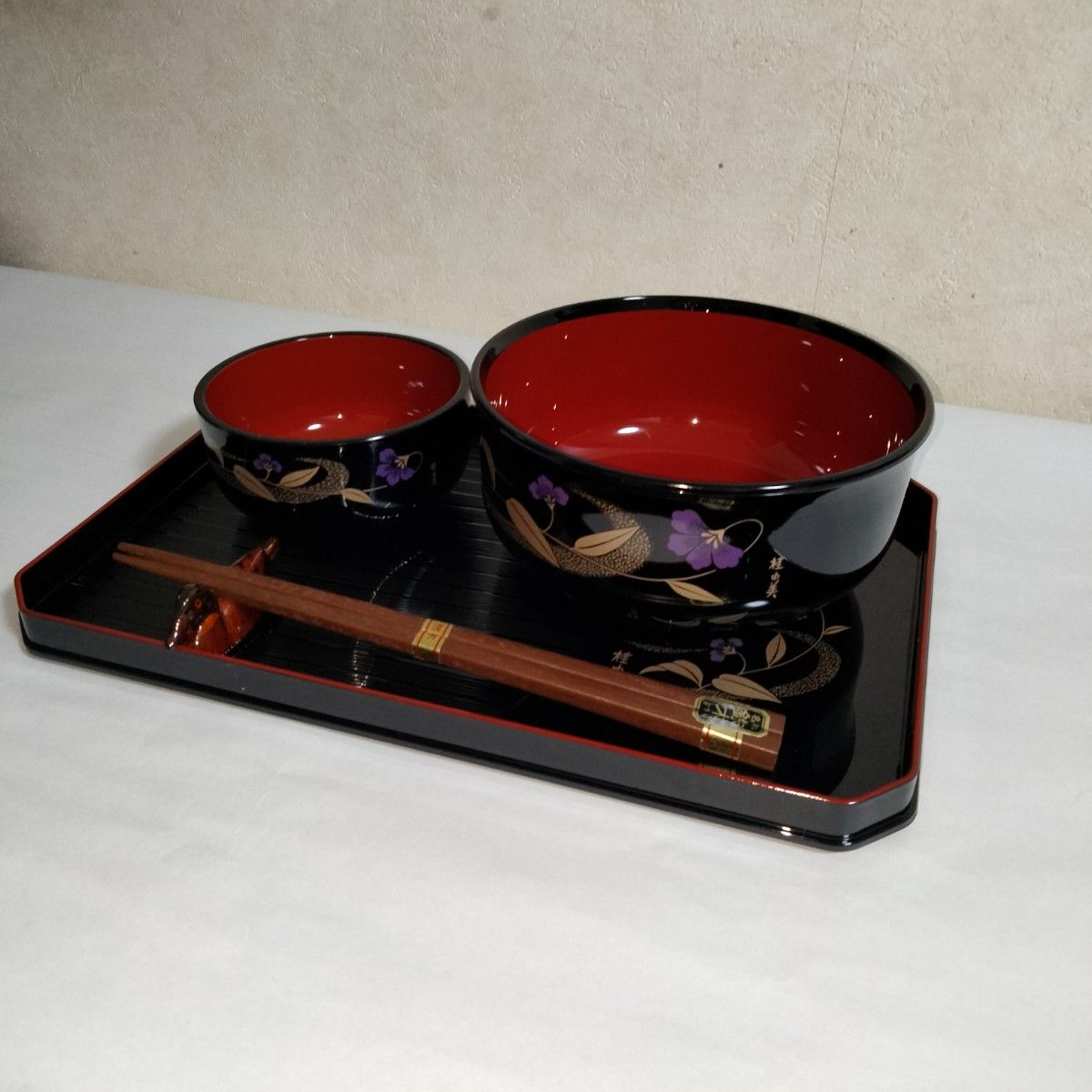 【未使用】桂由美 和食器 5客セット 丼 小鉢 お盆 箸 箸置き 色違い