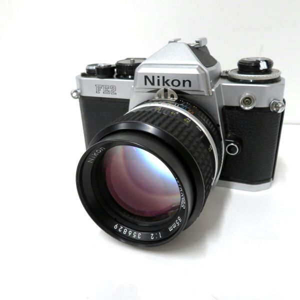シャッター確認済 Nikon/ニコン FE2/Ai NIKKOR 85mm f2 シルバー_画像1