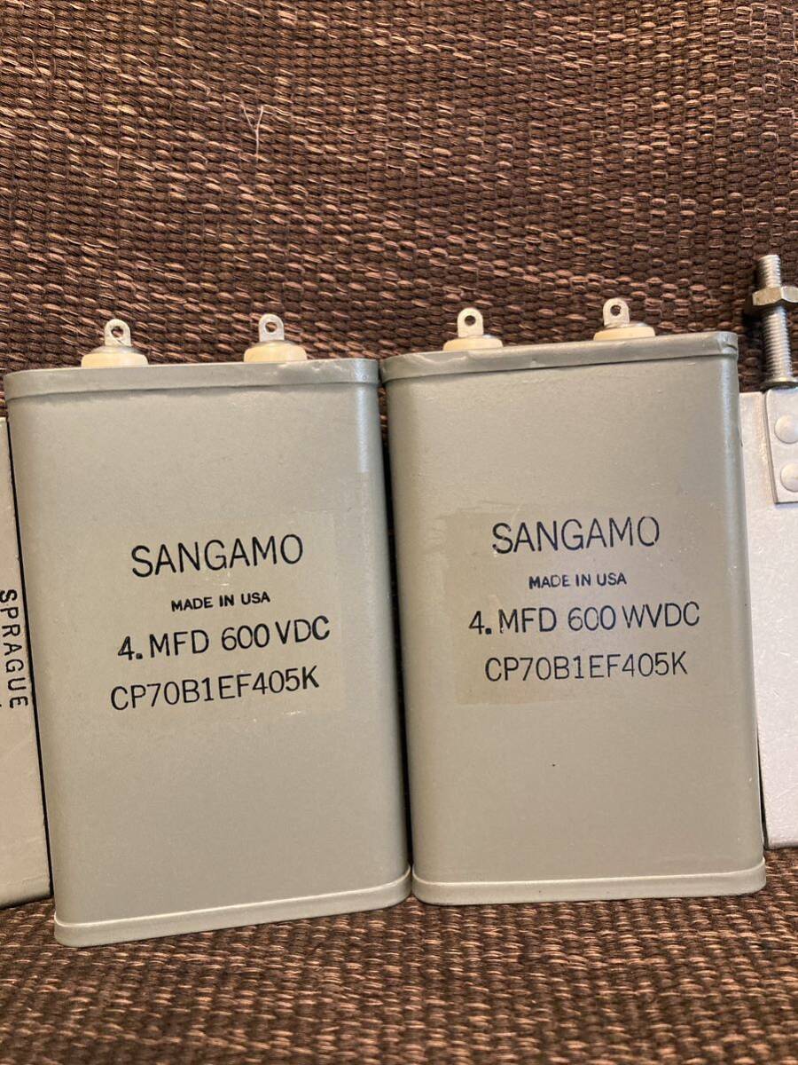 未使用 SANGAMO オイルコンデンサー 4.MFD 600WVDC USA製　動作未確認　【0317-2】_画像2