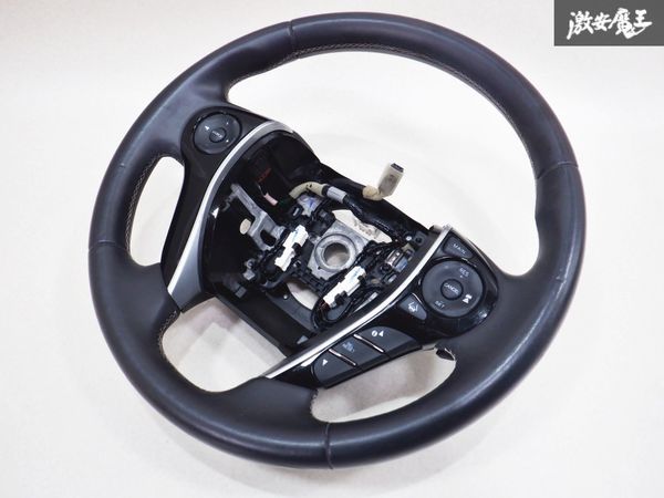 ホンダ純正 DBA-RC1 オデッセイ アブソルート X HS 7人 2015年1月 ハンドル ステアリング スイッチ パドルシフト付 シルバーステッチ 棚2D4の画像1