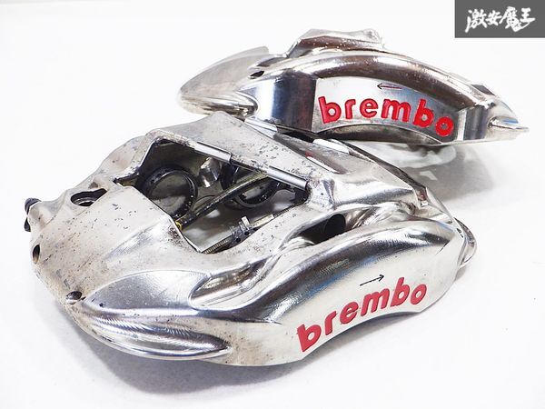 希少 brembo ブレンボ モノブロック レーシング キャリパー 対向4POT メッシュホース付 BNR32 BCNR33 BNR34 GT-R JZA80 JZX100 CT9A 棚2I10