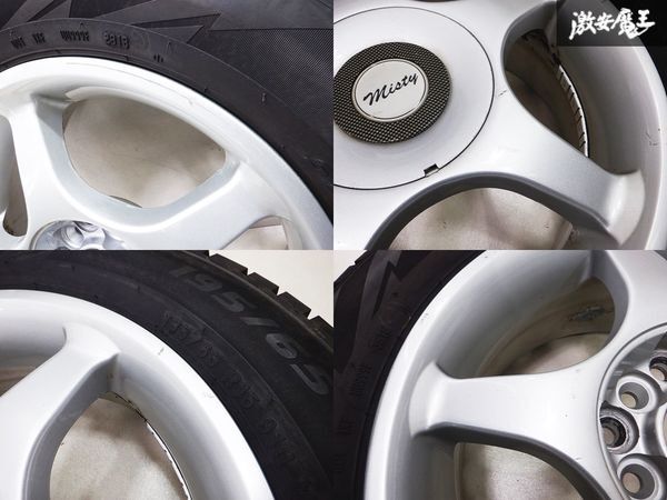 Misty アルミホイール 15インチ 6.5J +45 5穴 PCD114.3/100 195/65R15 4本 スタッドレス タイヤ付き ノア ヴォクシー セレナ エルグランド_画像6