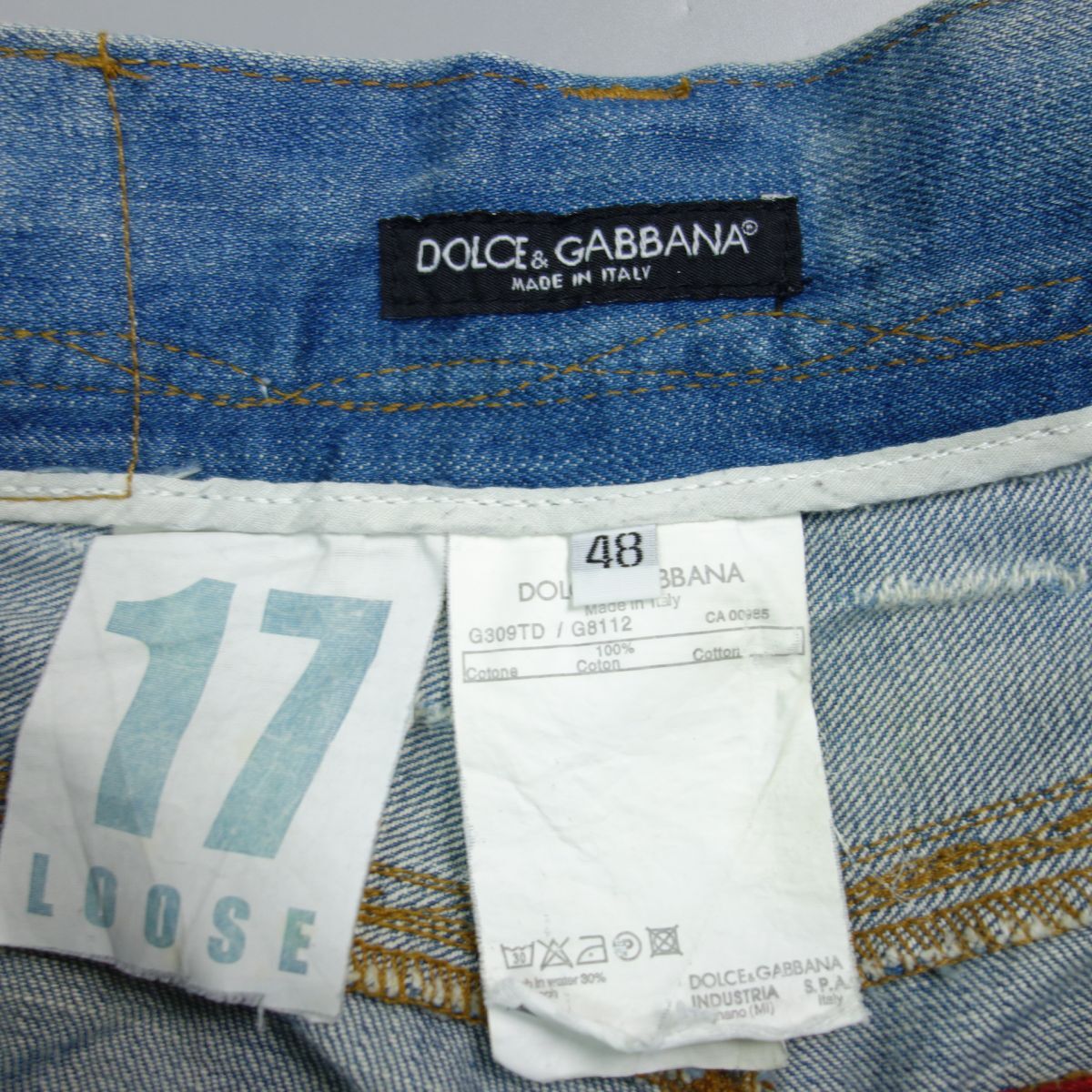 Dolce&Gabbana ドルチェ&ガッバーナ 17LOOSE イタリア製 ダメージ加工カットオフデニムパンツ 48 メンズ_画像3