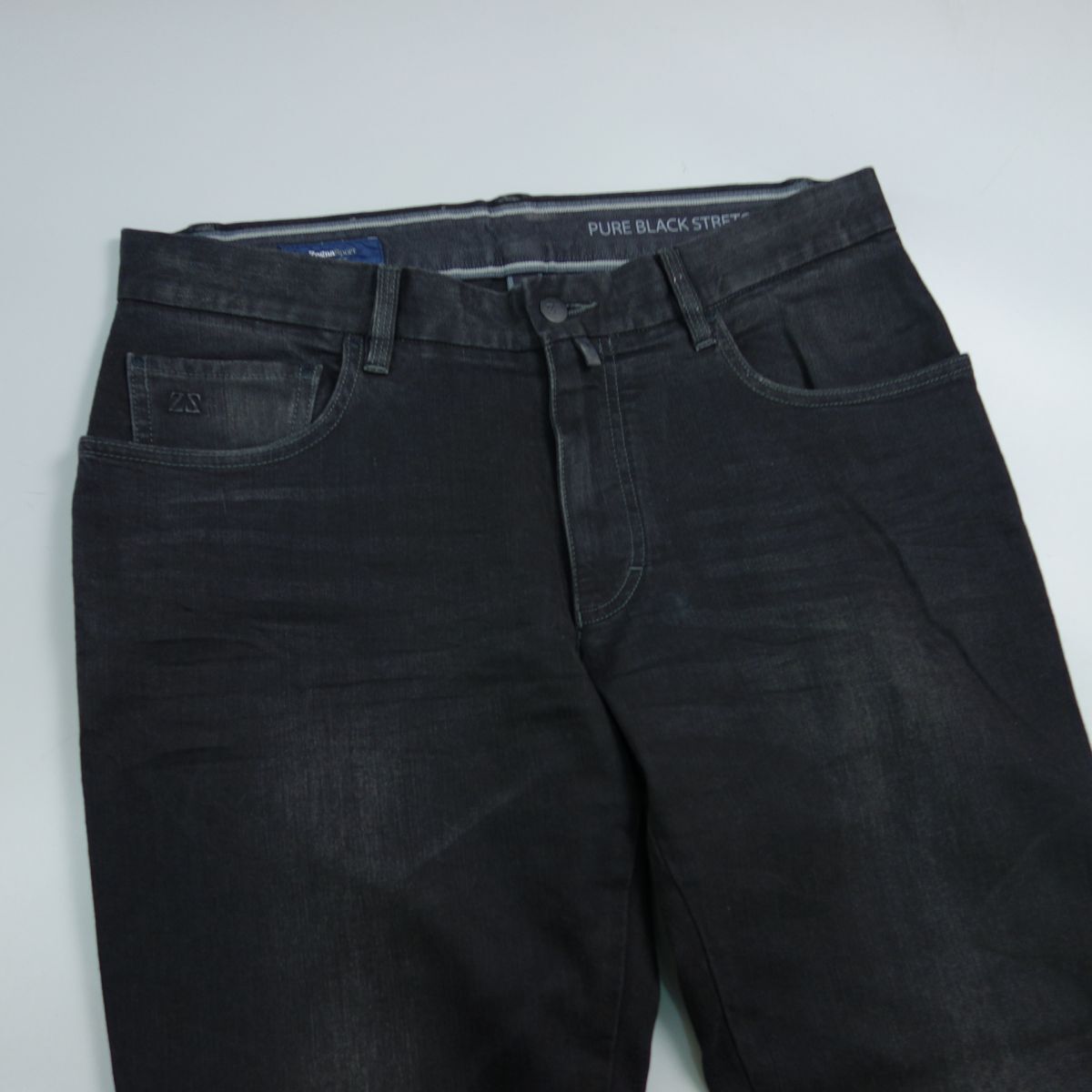 Zegna Sports ゼニア PURE BLACK STRETCH DENIM 10 oz ストレッチ スリムフィット デニム ジーンズ 黒 メンズ 34_画像7