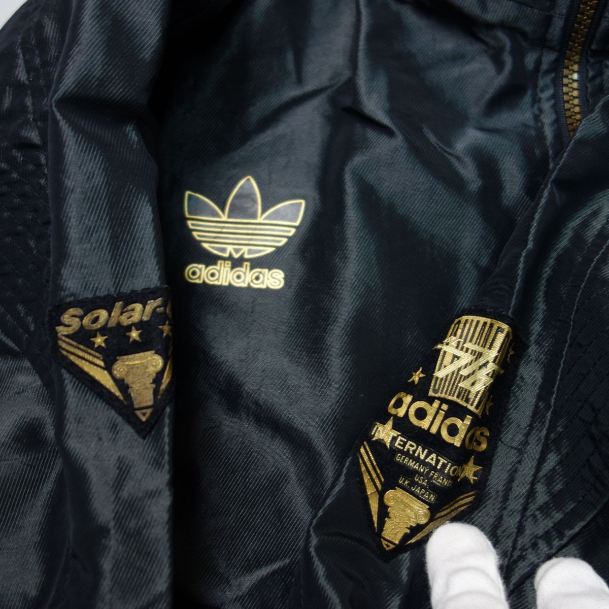 80s 90s ADIDAS アディダス デサント製 トレフォイル ナイロンポリジャケットブルゾン パンツ 上下 セットアップ jaspo O メンズ_画像5