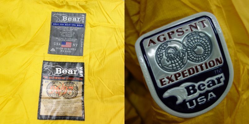 90s ベアー Bear USA AGPS-NT EXPEDITION リバーシブル ダウンジャケット メンズ L 黒/イエロー アメリカ古着_画像10