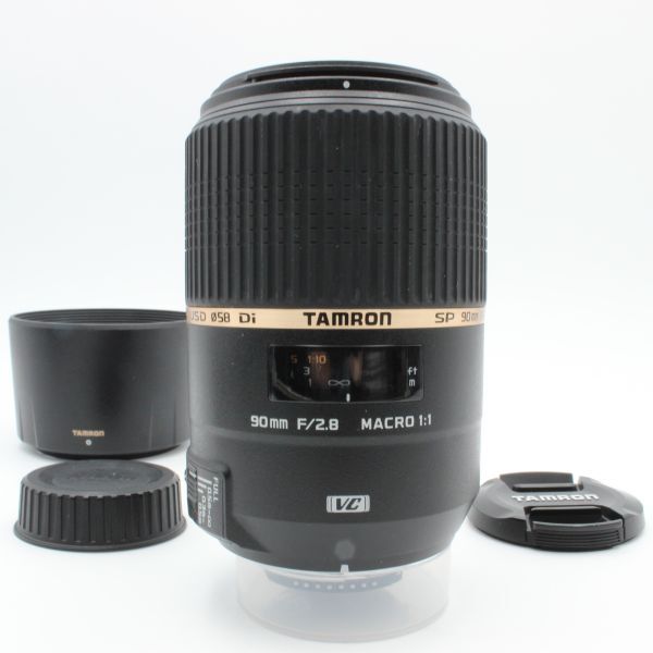 【極美品】 TAMRON タムロン SP 90mm f2.8 Di MACRO VC USD F004 フード 付き tamron ニコン Nikon 33002
