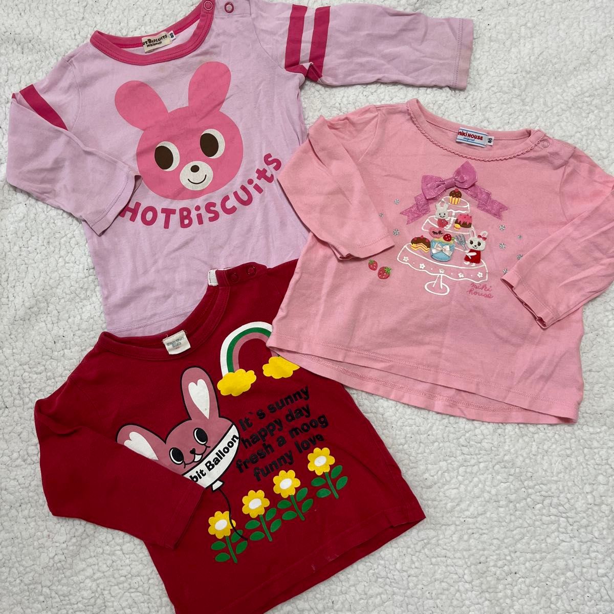 mikihouse ミキハウス　80 トップス　ロンT 長袖Tシャツ　3セット