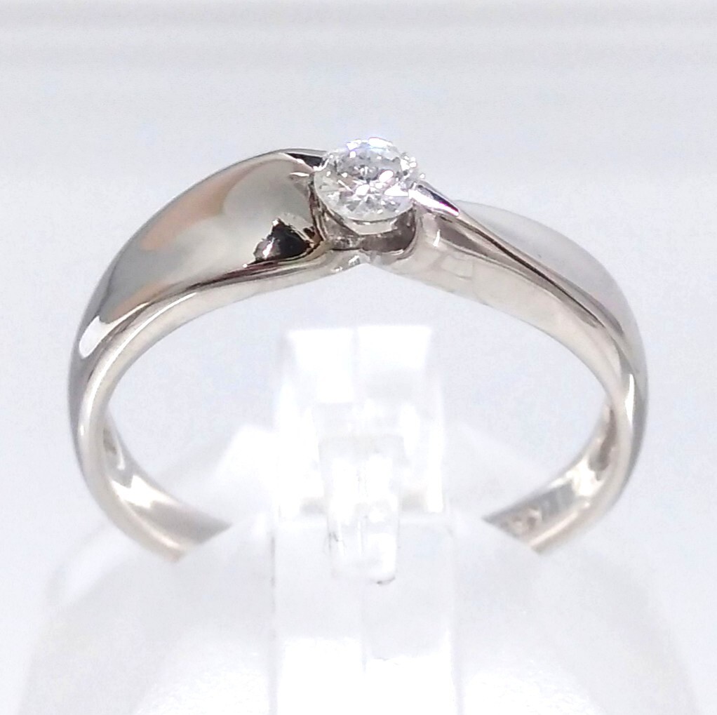 【ふるさと割】 ダイヤモンド Pt900 【新品仕上げ済】 0.11ct 3.1g 約11号 リング プラチナ台