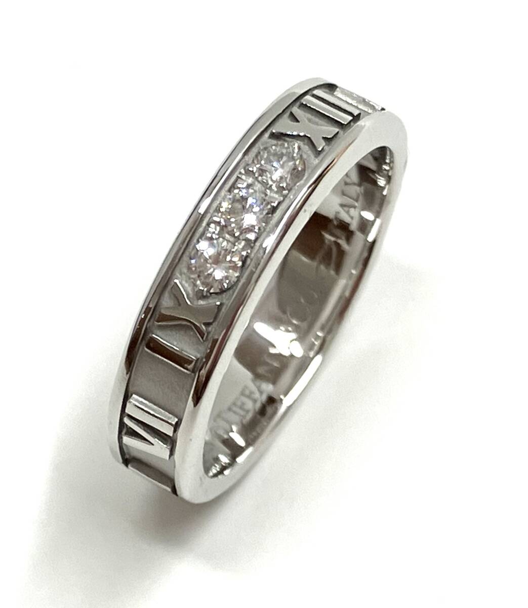 低価格 ティファニー 【新品仕上げ済み】TIFFANY&Co K18WG #9 4.0g 指輪 リング アトラス 3ダイヤ ホワイトゴールド