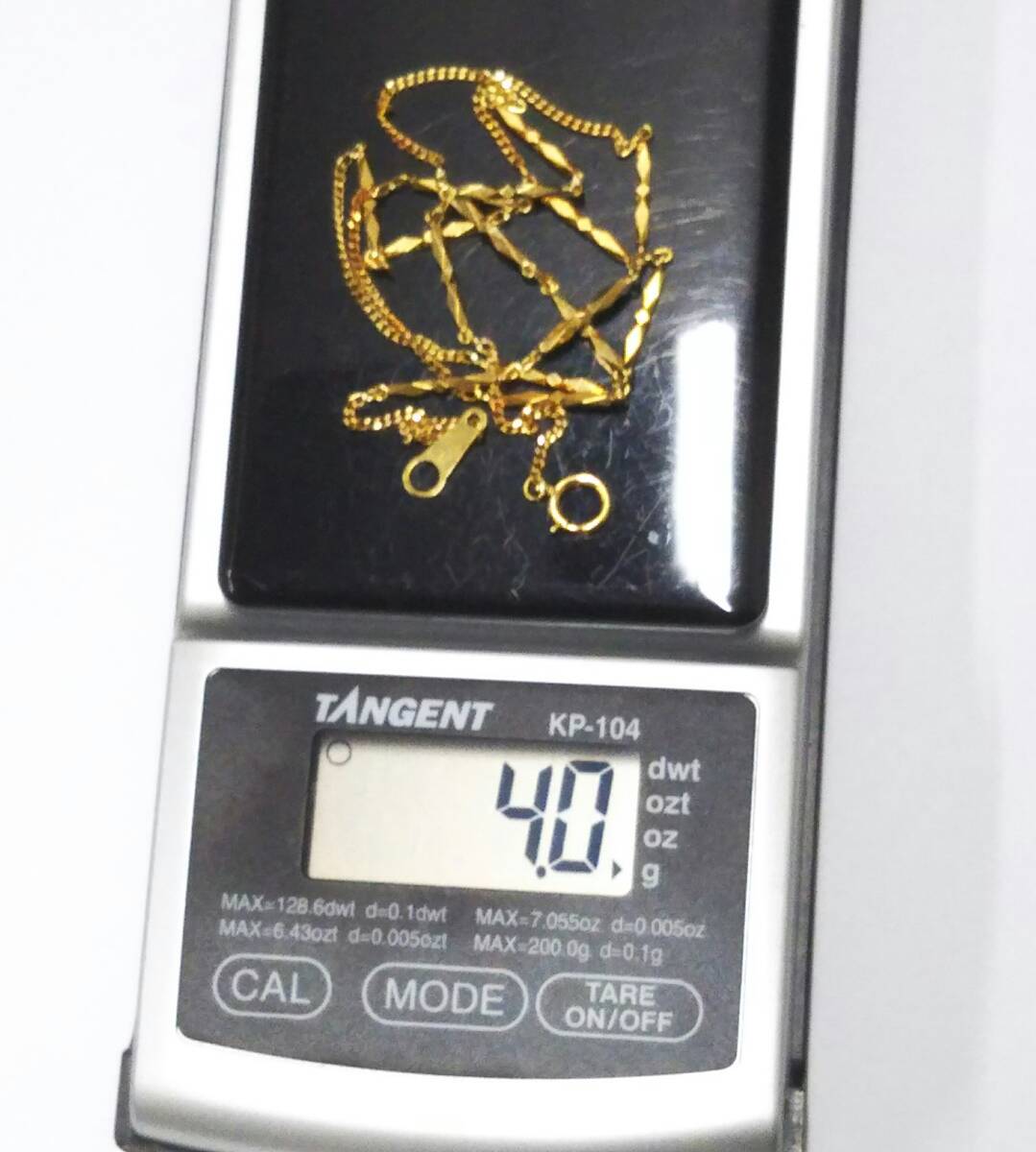 [ чистка settled ]K18(750 надпись ) полная масса примерно 4.0g примерно 40cm порез . дизайн цепь Gold колье 