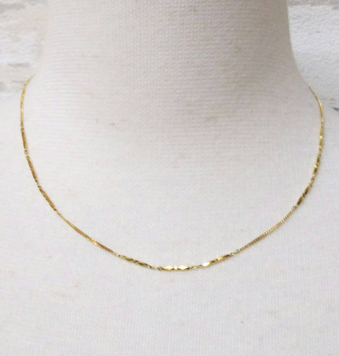 [ cleaning settled ]K18(750 inscription ) gross weight approximately 4.0g approximately 40cm cut . design chain Gold necklace 