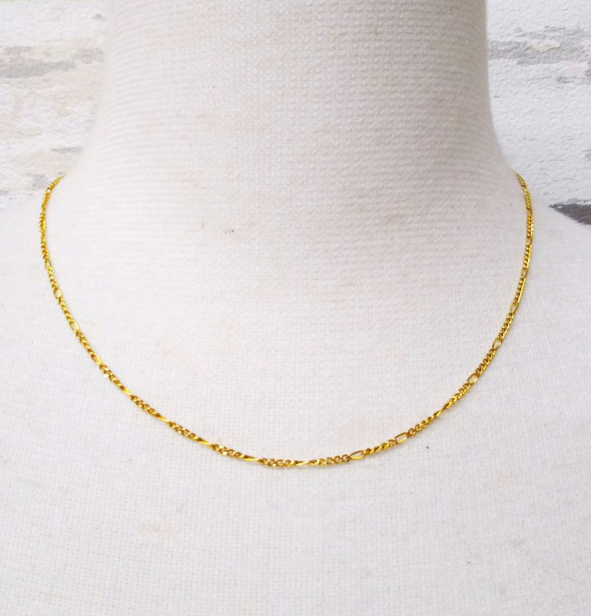 [ cleaning settled ]K18 gross weight approximately 3.9g approximately 40cm simple design chain Gold necklace 