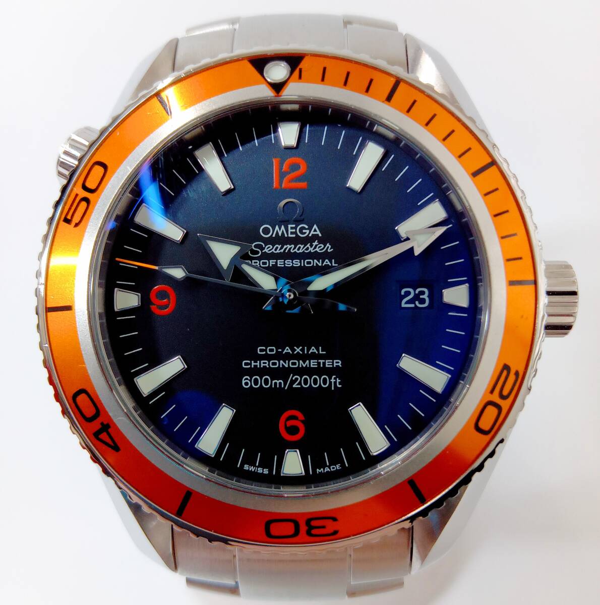 【24年3月研磨済】 OMEGA　PlanetOcean　プラネットオーシャン　600m　2209.50.00 自動巻　オートマ　デイト オレンジベゼル　店舗受取可_画像1