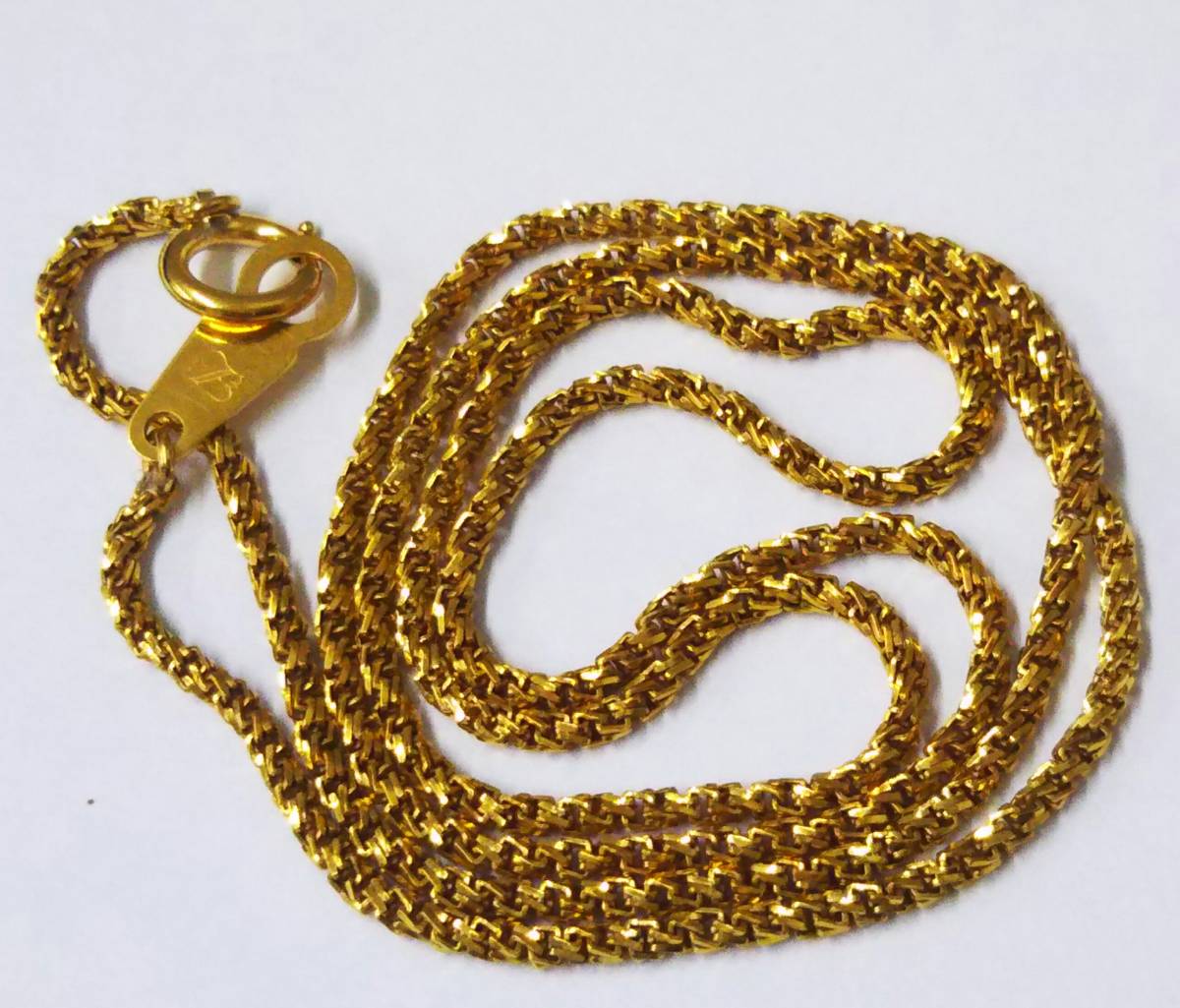 [ чистка settled ]K18 полная масса примерно 4.2g примерно 40cm простой дизайн цепь Gold колье 