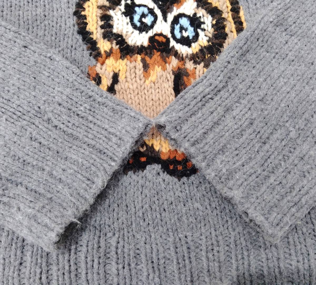 Vivienne Westwood ヴィヴィアンウエスウッド レッドレーベル フクロウ 梟 OWL プルオーバー ニット セーター グレー_画像8