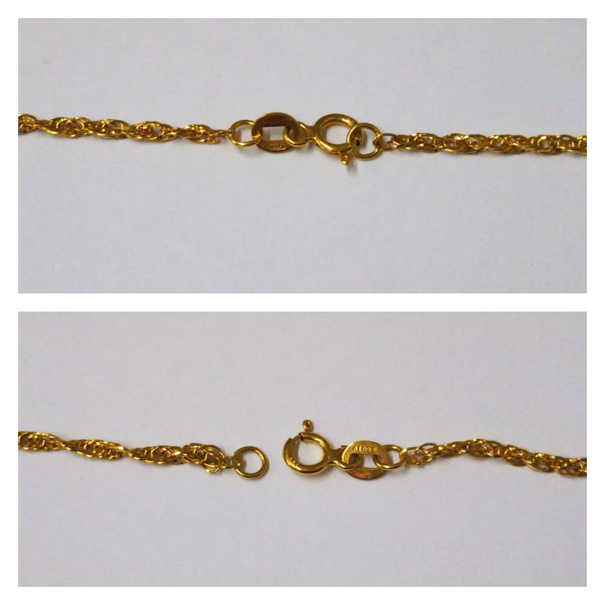 [ cleaning settled ]K18 gross weight approximately 4.0g approximately 44cm twist design chain Gold necklace 