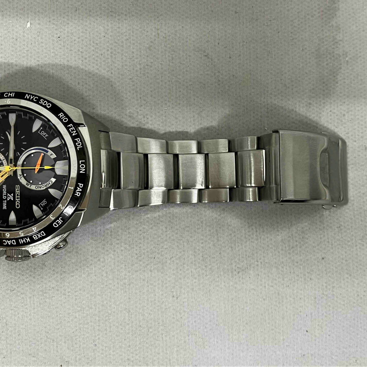 【ジャンク品】SEIKO セイコー プロスペックス ワールドタイム V195-0AB0 ソーラー腕時計 稼動品_画像6