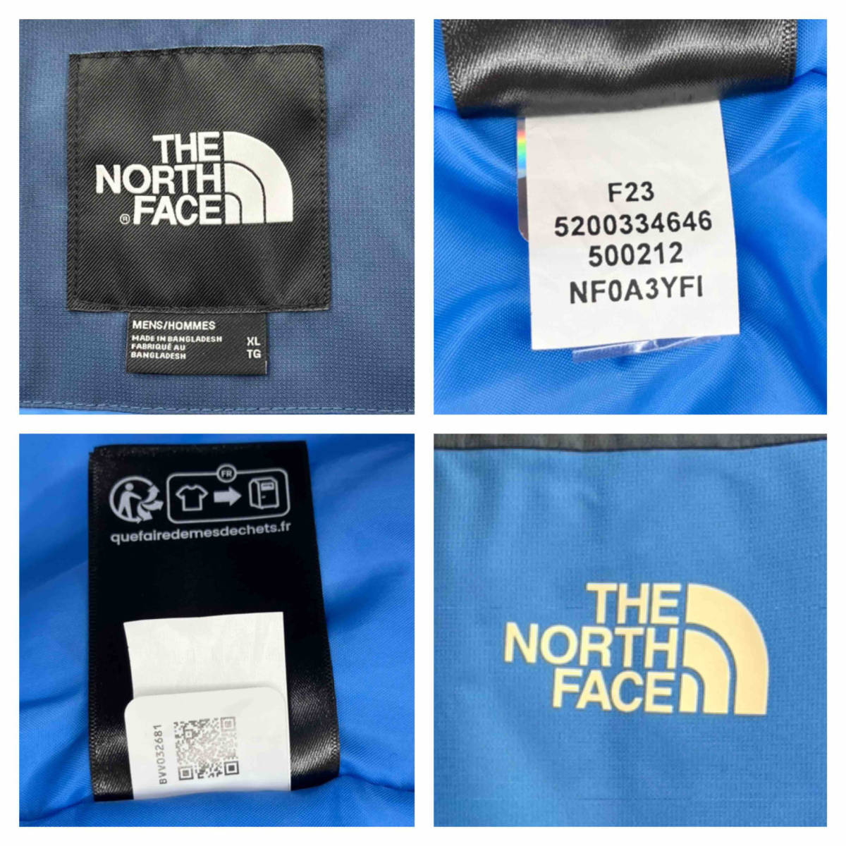 THE NORTH FACE ザノースフェイス ダウンジャケット NF0A3YFI タグ付き アウトドア XL ブルー系 冬_画像7