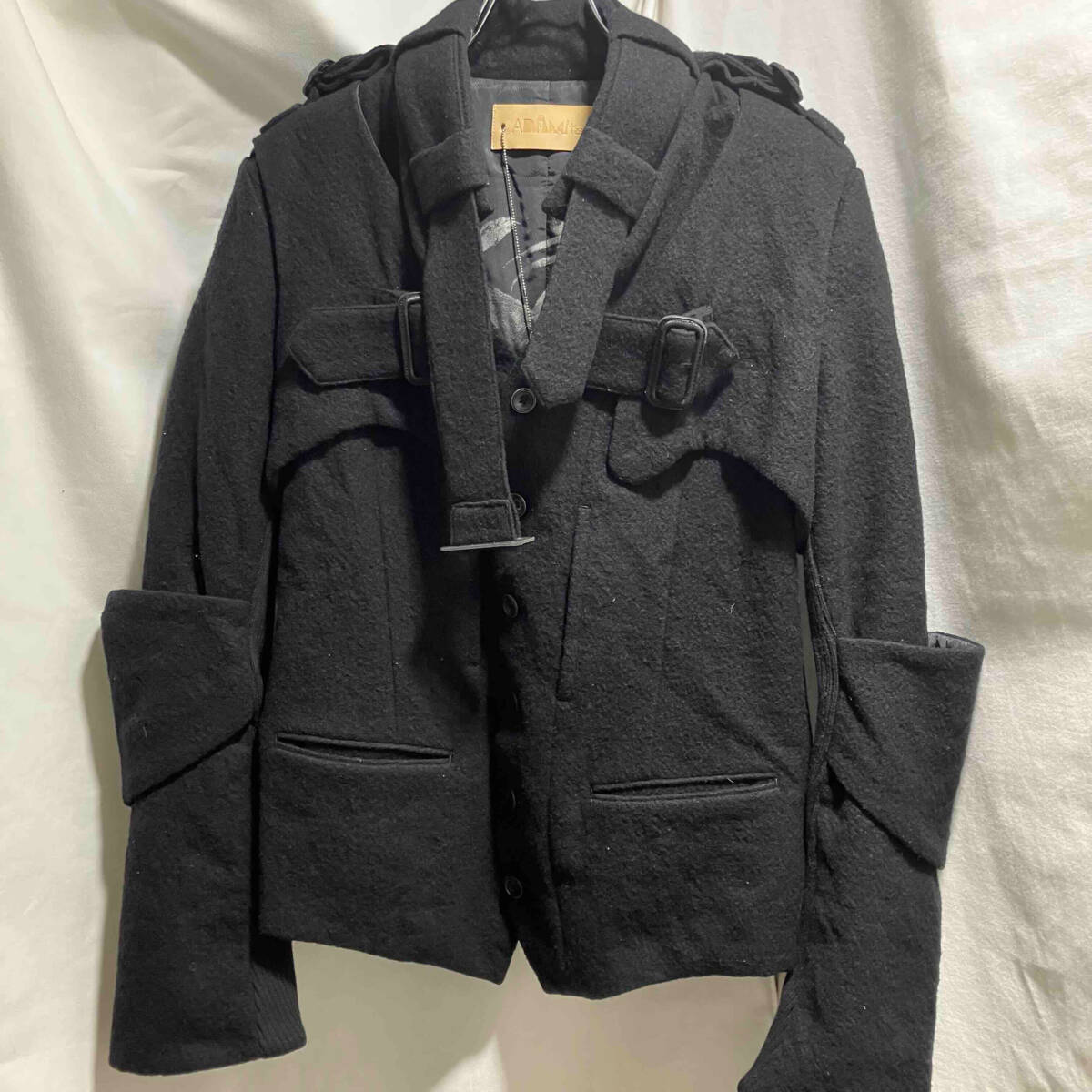 ADAMITE Wool Jacket Black Size:M アダマイト 変形ウールジャケット ブラック 店舗受取可_画像1