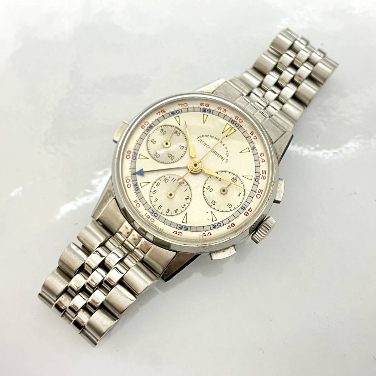 ジャンク ABERCROMBIE & FITCH Co. AUTO-GRAPH 手巻 腕時計 稼働品 店舗受取可の画像2