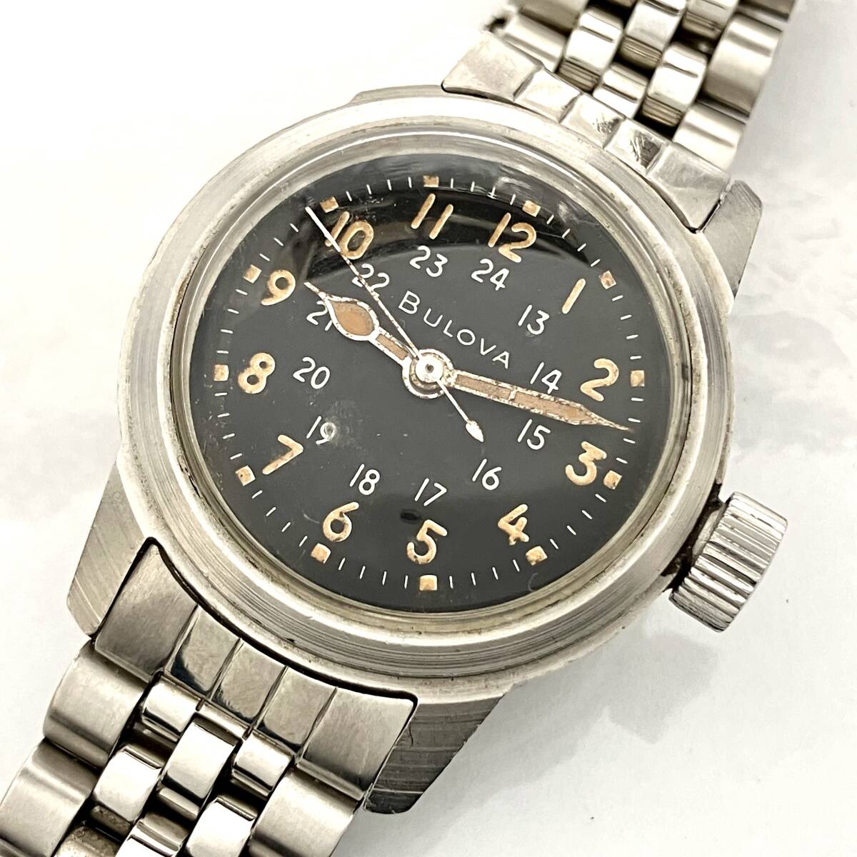 ジャンク BULOVA ブローバ MIL-W-6433A 腕時計 稼働品_画像1